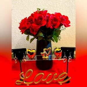 Beautiful Double Heart Dangle Earrings